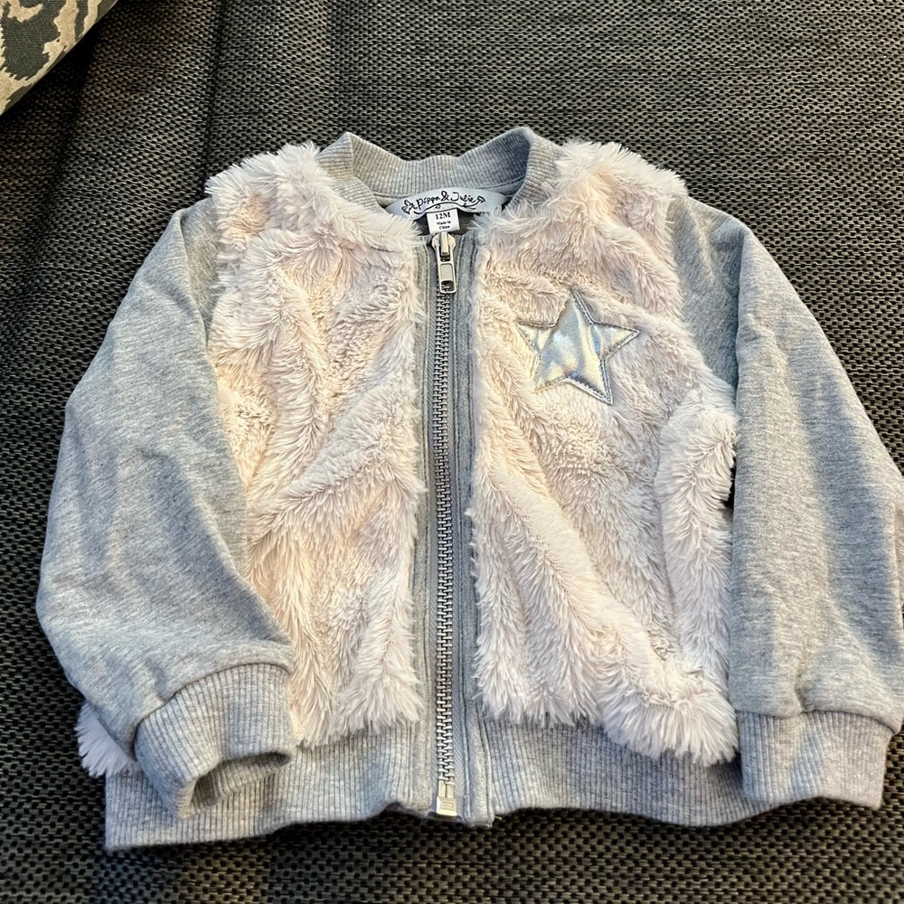 Pippa & Julie 12 month faux fur star jacket